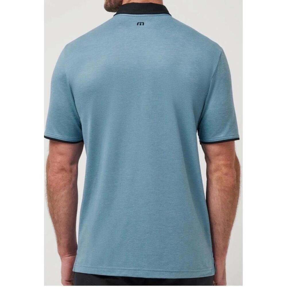 $110 Travis Mathew Blue Featherweight Golf Polo Shirt Size XL Heater Men’s New - Picture 3 of 8